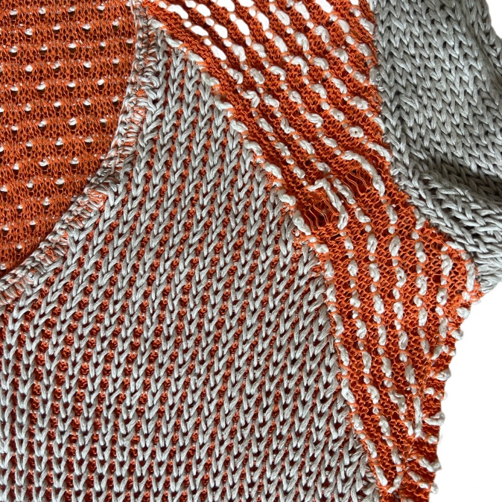 Women's Orange and Cream Sweater - Picture 7 of 11